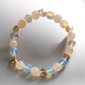 Opaline, Rose Quartz Crystal Beaded Bracelet